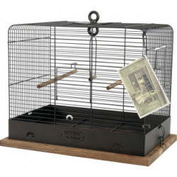 Cage retro celest oiseau 37*27