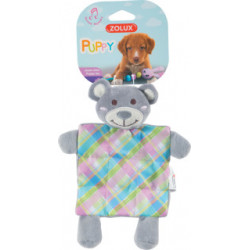 Jouet pelu puppy xs plaid gri